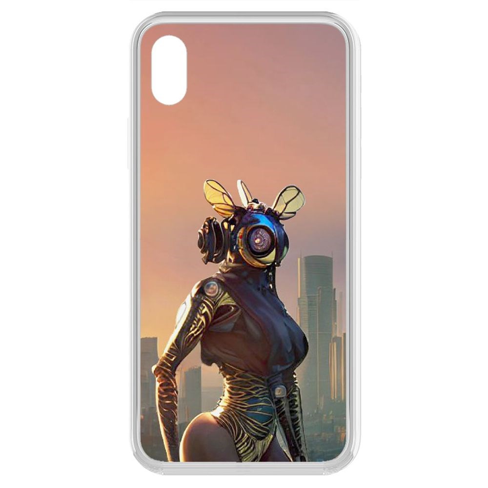 

Чехол-накладка Krutoff Clear Case Женщина-киберпчела для iPhone XR
