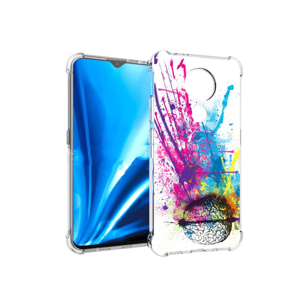 

Чехол MyPads Tocco для Nokia 5.4 яркий красочный мозг (PT156621.100.710), Прозрачный, Tocco