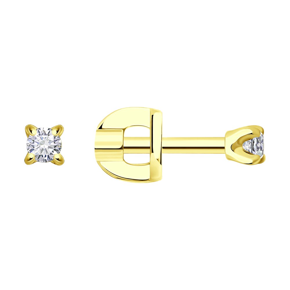 

Серьги пусеты из золота SOKOLOV 81020017-2, фианит, 81020017-2