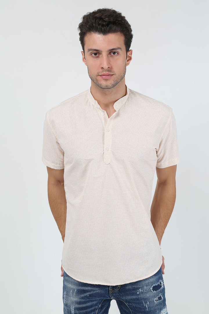 Рубашка мужская Terapi Giyim 25626 желтая M (товары доставляются из-за рубежа)