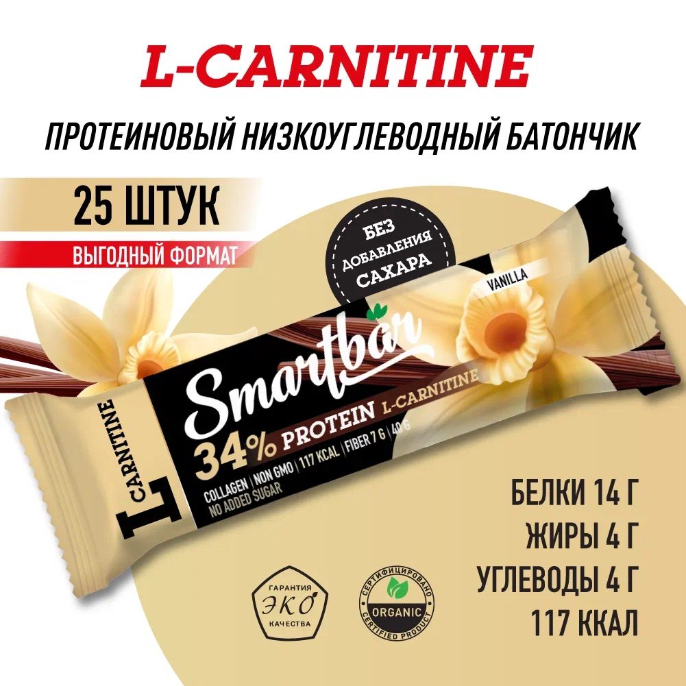 Батончик протеиновый Smartbar Protein L-carnitine 