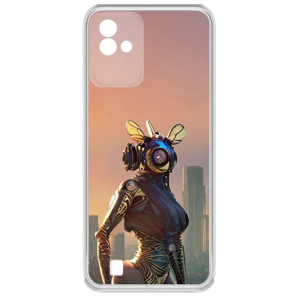 

Чехол-накладка Krutoff Clear Case Женщина-киберпчела для Realme Narzo 50i