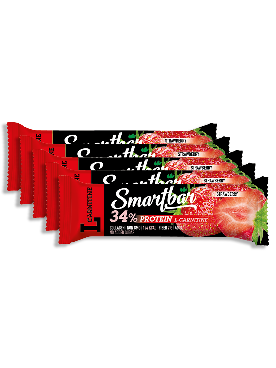 фото Батончик протеиновый smartbar protein l-carnitine "клубника" с l-карнитином, 5 шт. х 40 г.