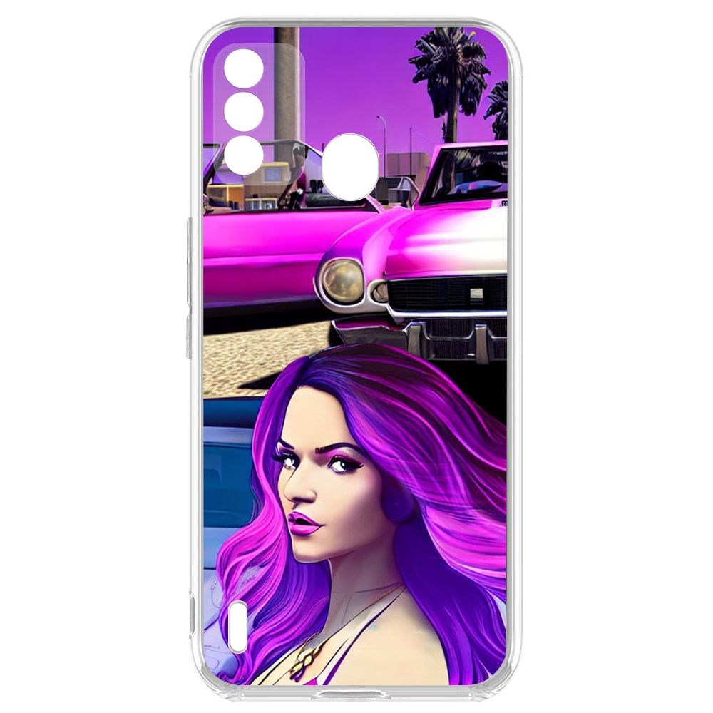 

Чехол-накладка Krutoff Clear Case Жизнь в розовом для ITEL A48, Прозрачный
