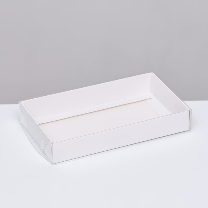 

Кондитерская упаковка, белая с PVC крышкой, 18 х 10 х 3 см (2 шт.), Белый