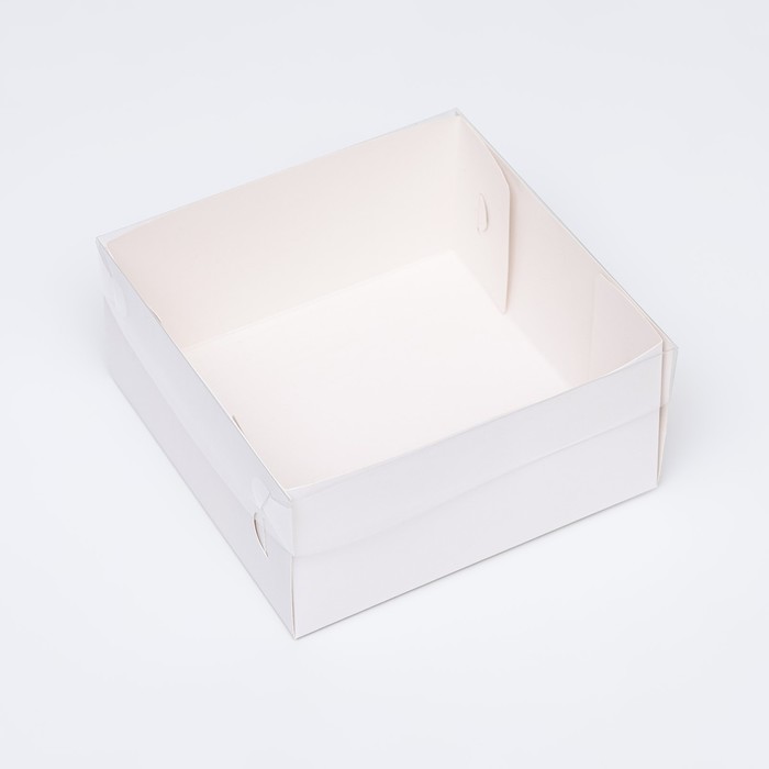 

Кондитерская упаковка, белая с PVC крышкой, 17 х 17 х 8 см, Белый