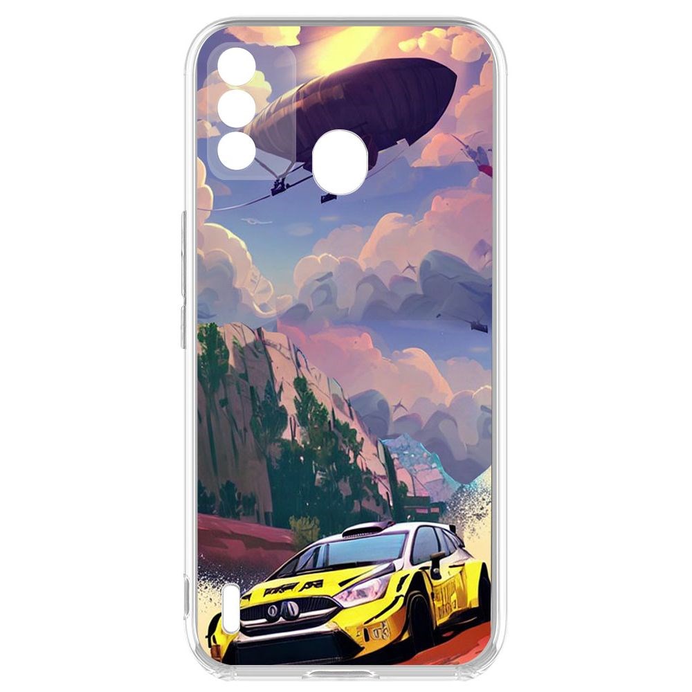 

Чехол-накладка Krutoff Clear Case Гонка для ITEL A48, Прозрачный