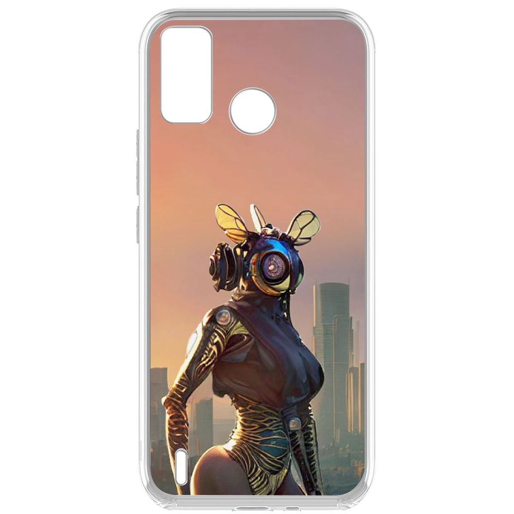 

Чехол-накладка Krutoff Clear Case Женщина-киберпчела для TECNO Spark 6 Go