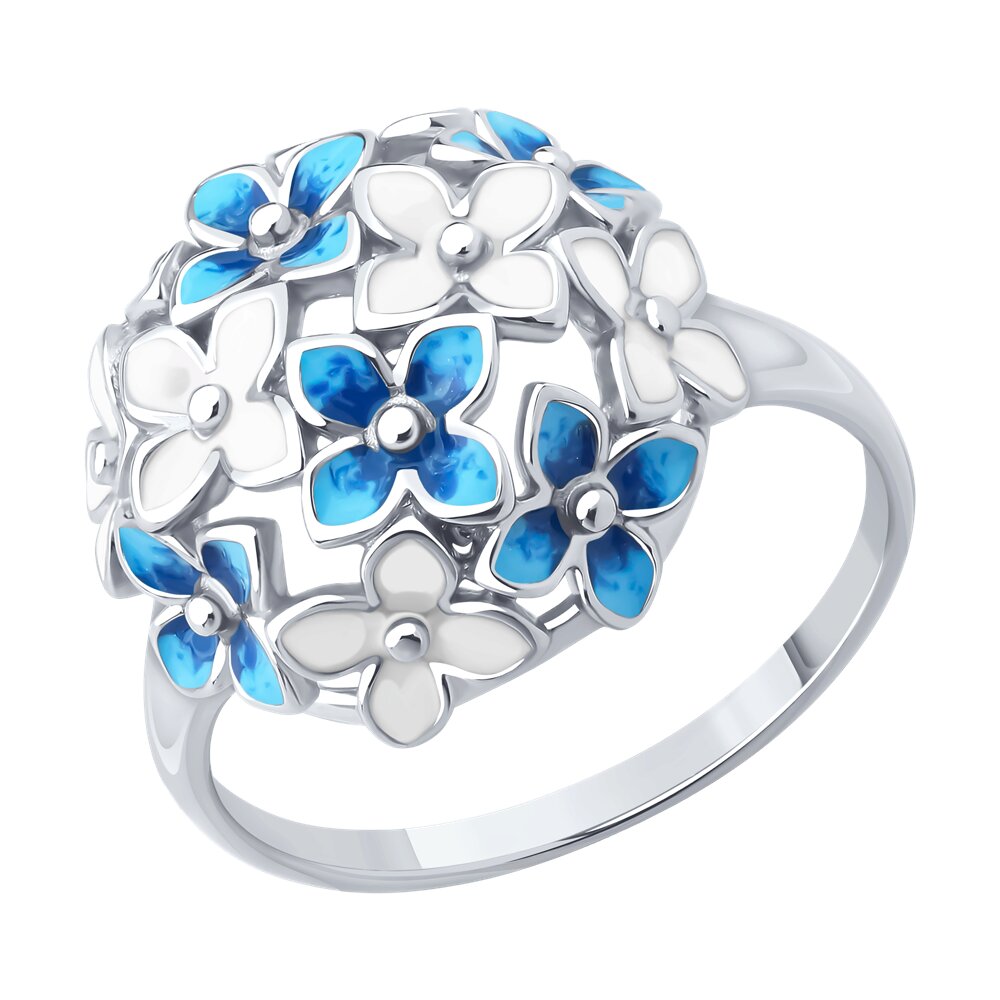 

Кольцо из серебра р. 17 SOKOLOV 94014435, эмаль, 94014435