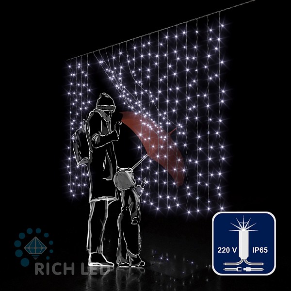 

Световой занавес Rich LED RL_RL-CS2_1.5F-CT RL-CS2*1.5F-CT/W 1,5x2 м белый теплый, RL_RL-CS2_1.5F-CT