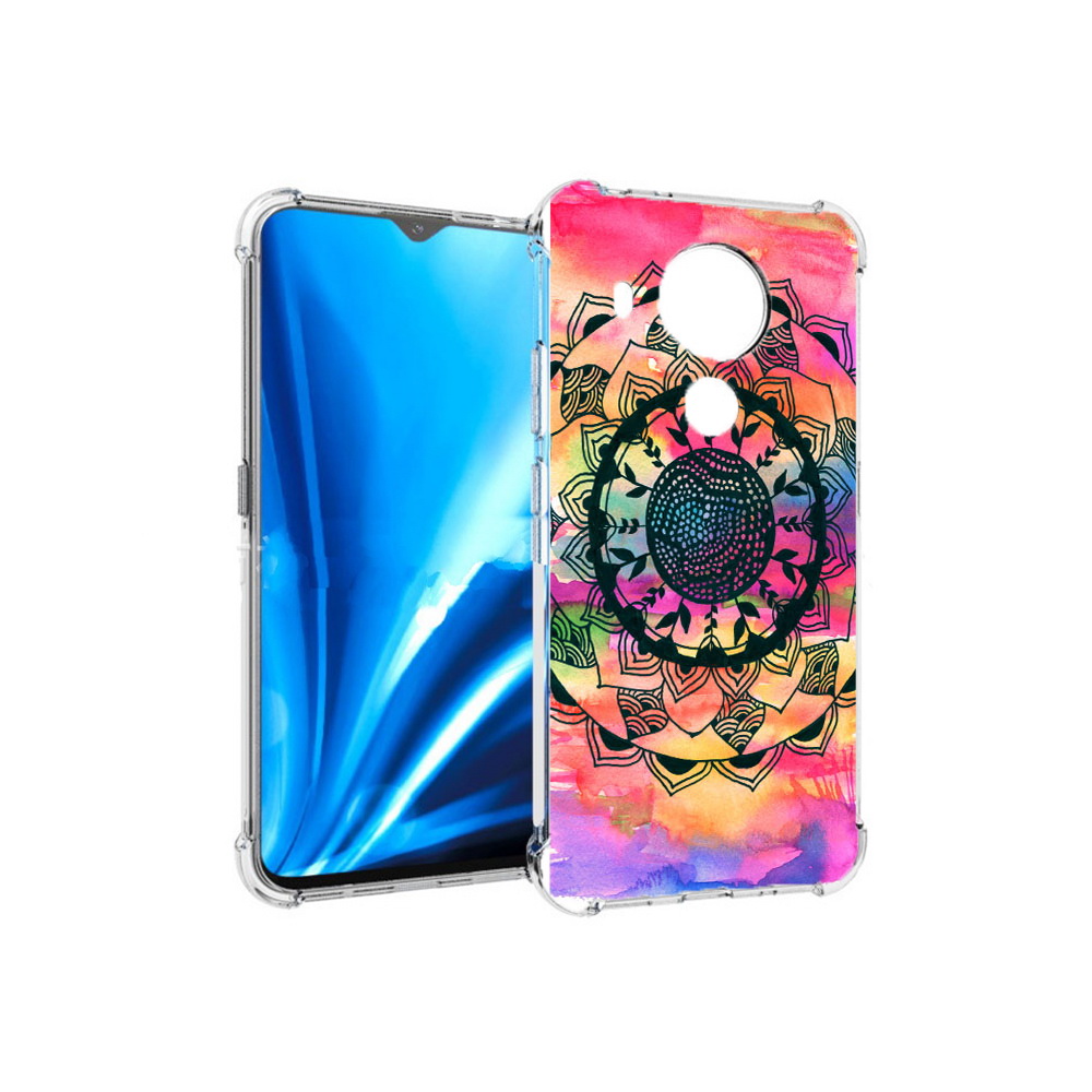 

Чехол MyPads Tocco для Nokia 5.4 яркая абстракция круглый цветок (PT156621.100.704), Прозрачный, Tocco