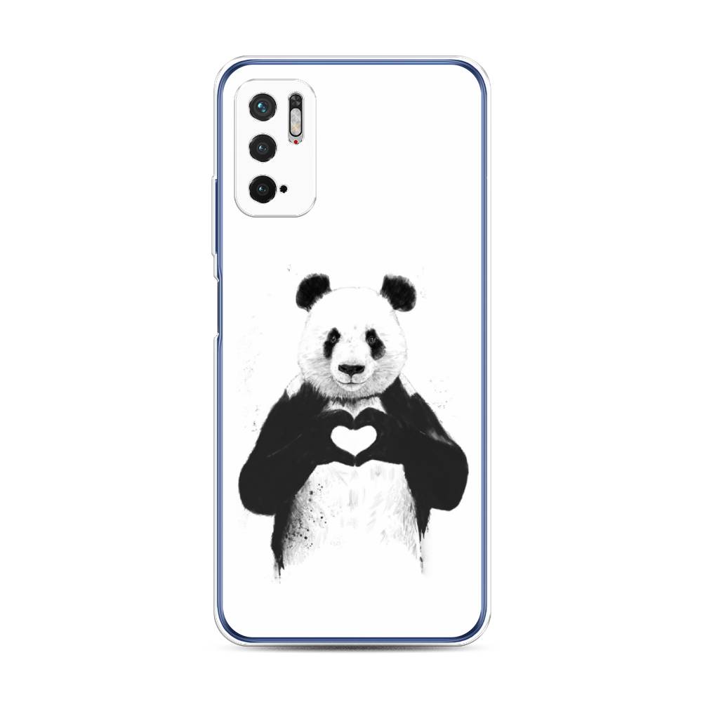 фото Силиконовый чехол "панда love" на xiaomi redmi note 10t awog