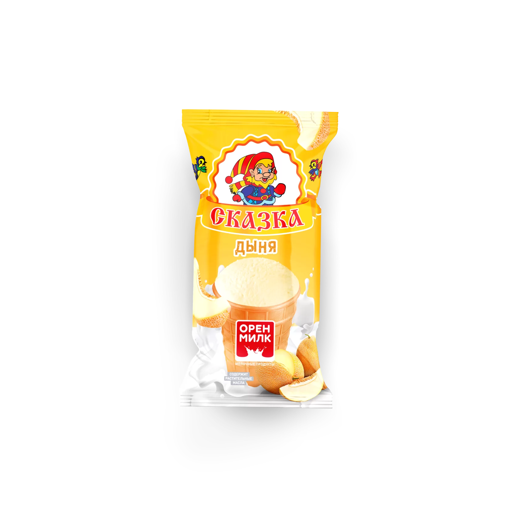 

Мороженое пломбир Оренмилк Сказка с ароматом дыни 10% 70 г
