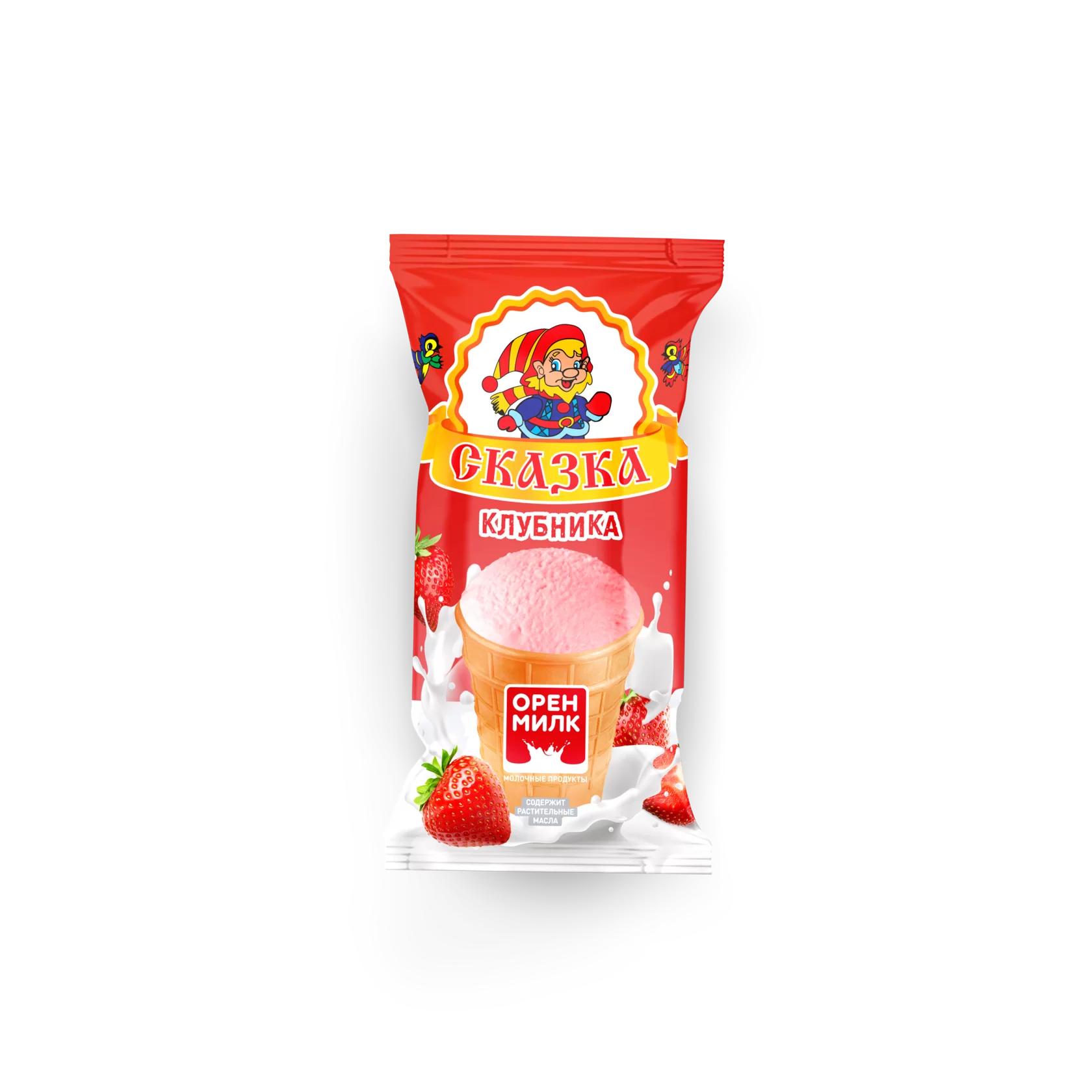 

Мороженое пломбир Оренмилк Сказка с аром клубники 10% 70 г