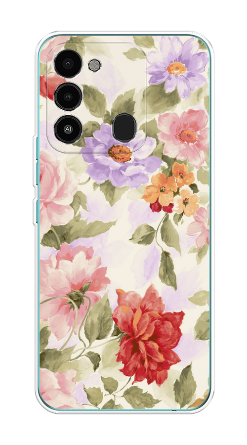 

Чехол на Tecno Spark Go 2022/8С/9 "Акварельные пионы", Розовый;бежевый, 301350-1