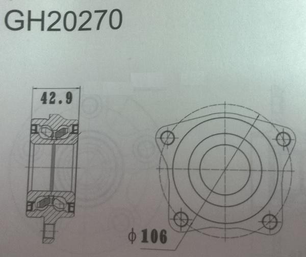 

GMB GH20270 GH20270_к-т подшипника ступ. перед.!\ Mitsubishi Galant 92-95 () 1шт