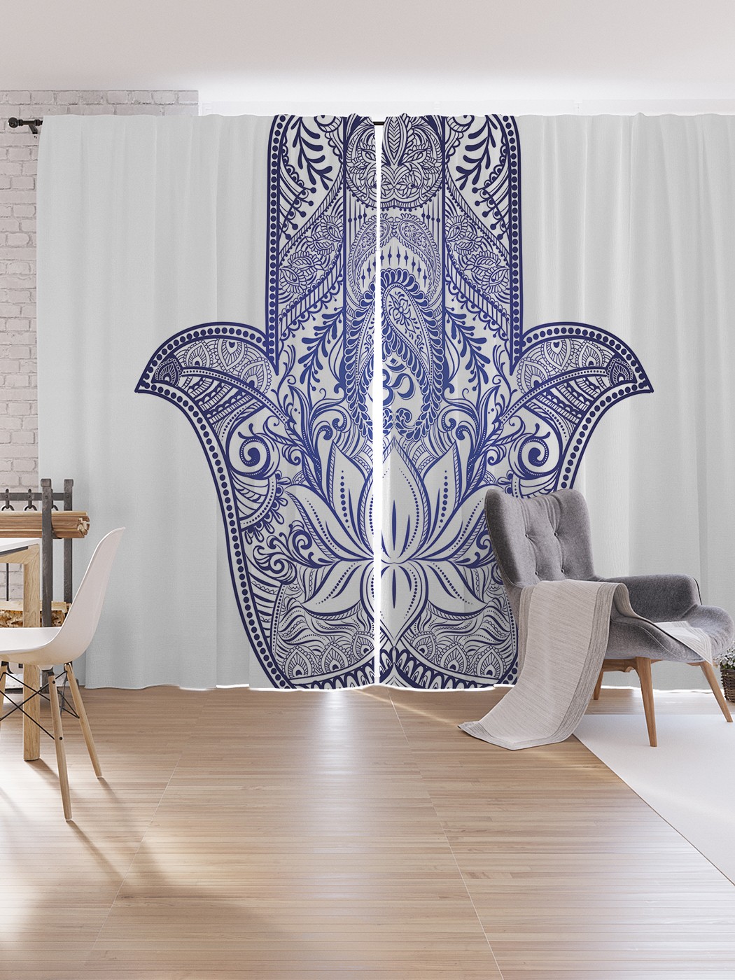 

Шторы под лён JoyArty "Восточная хамса", серия Oxford DeLux, 340х265 см, Восточная хамса