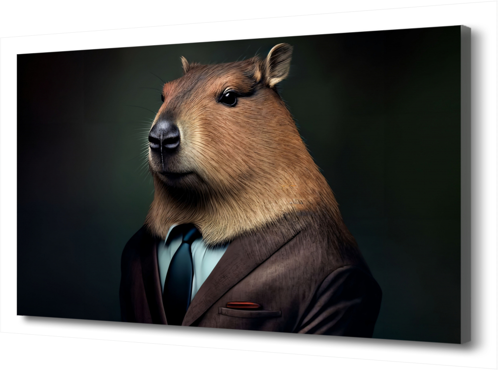 

Большая картина на холсте Капибара в костюме. PRC-1735 (120x80см). Натуральный холст