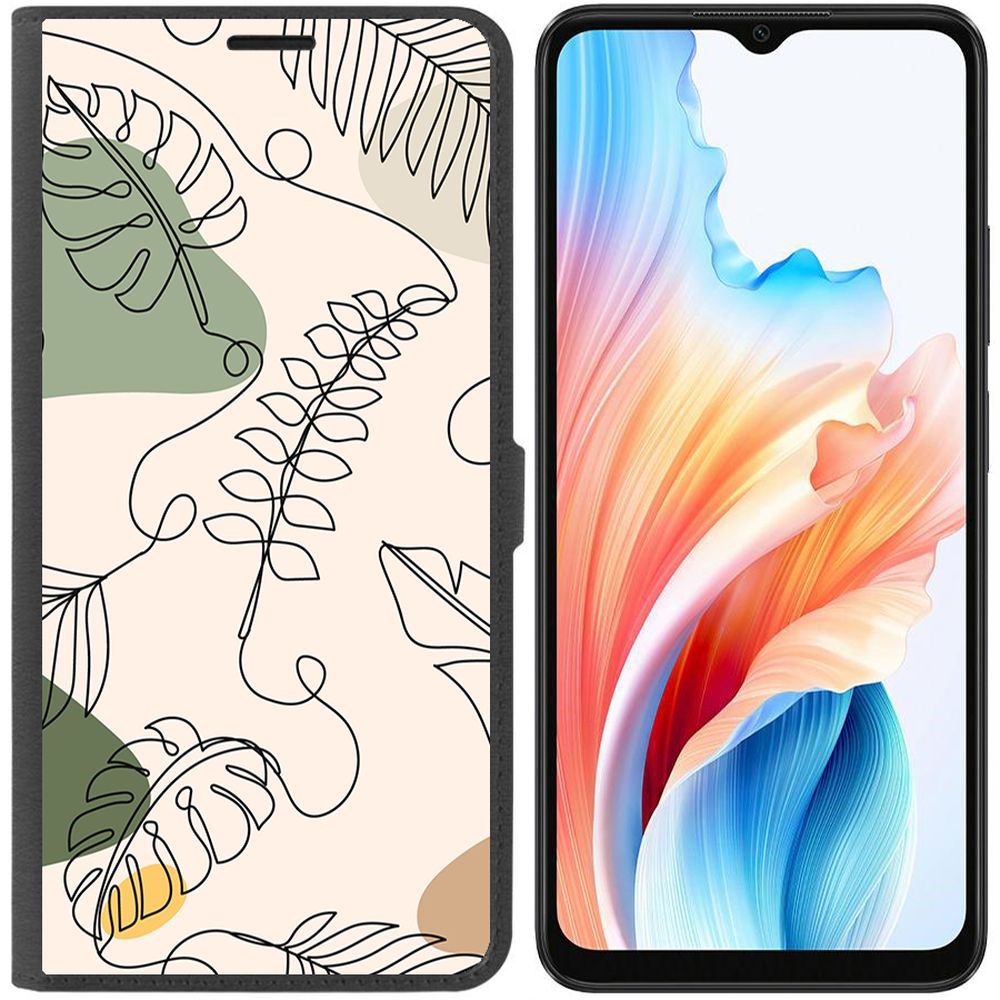 

Чехол-книжка Krutoff Eco Book для Oppo A38 4G Линия весны (черный)