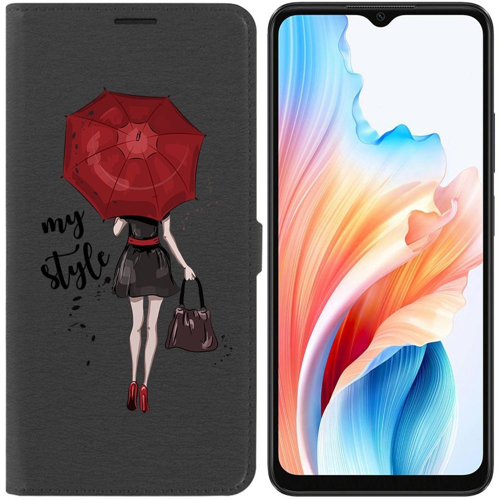 Чехол-книжка Krutoff Eco Book для Oppo A38 4G Мой стиль (черный)