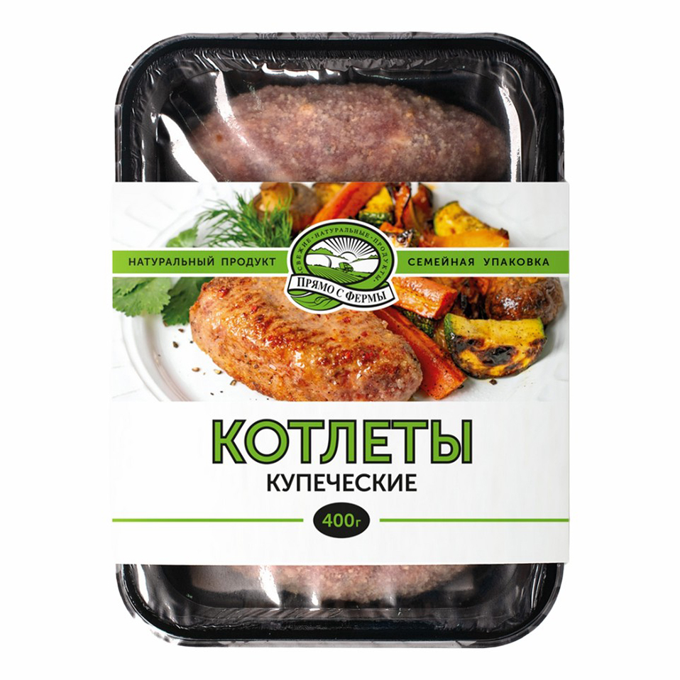 

Котлеты свино-говяжьи Прямо с Фермы Купеческие охлажденные 400 г