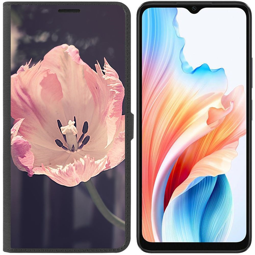 

Чехол-книжка Krutoff Eco Book для Oppo A38 4G Тюльпан (черный)