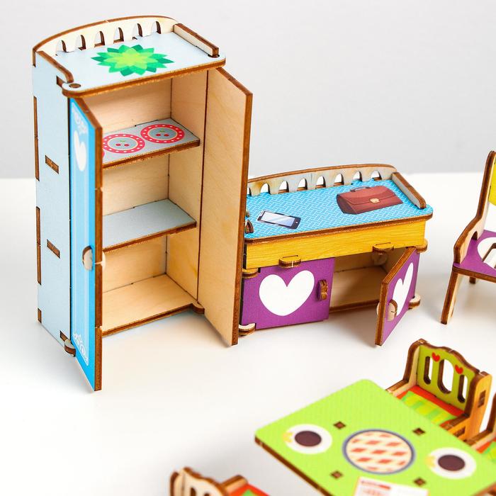 Мебель для кукол Лесная мастерская Гостиная мебель для кукол гостиная и кухня с куклой shantou