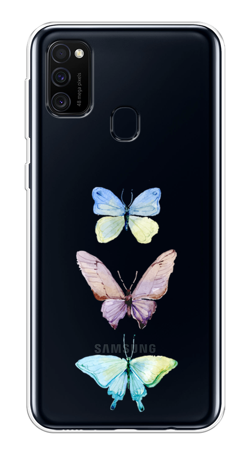 

Чехол на Samsung Galaxy M21/M30s "Акварельные бабочки", Бирюзовый;розовый, 29850-1