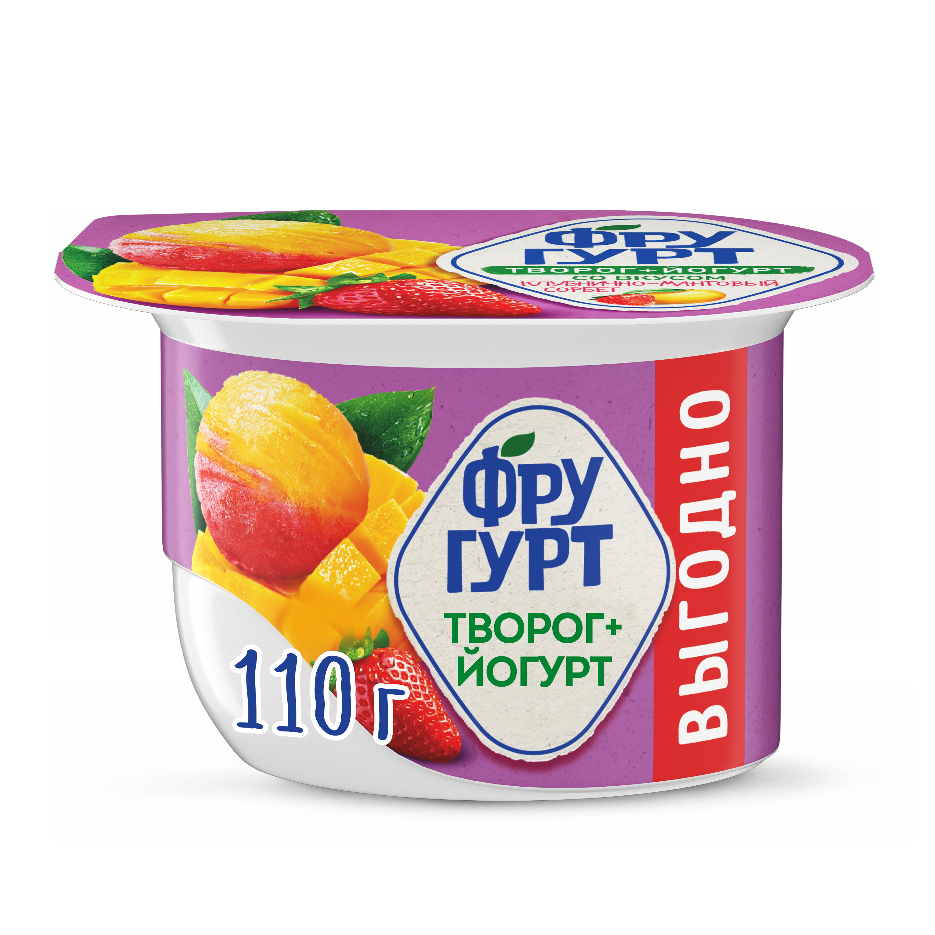 

Творожный продукт мягкий Фругурт клубника-манго 4,5% 110 г