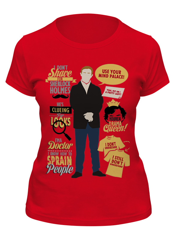 

Футболка женская Printio Dr john h. watson красная 2XL, Красный, Dr john h. watson
