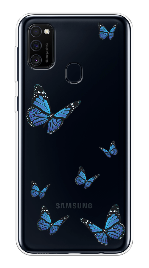 

Чехол на Samsung Galaxy M21/M30s "Blue butterflies", Синий;черный, 29850-1