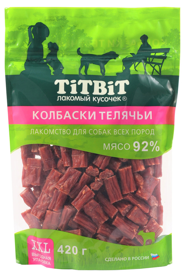 фото Лакомство для собак titbit колбаски телячьи - xxl, 420 г