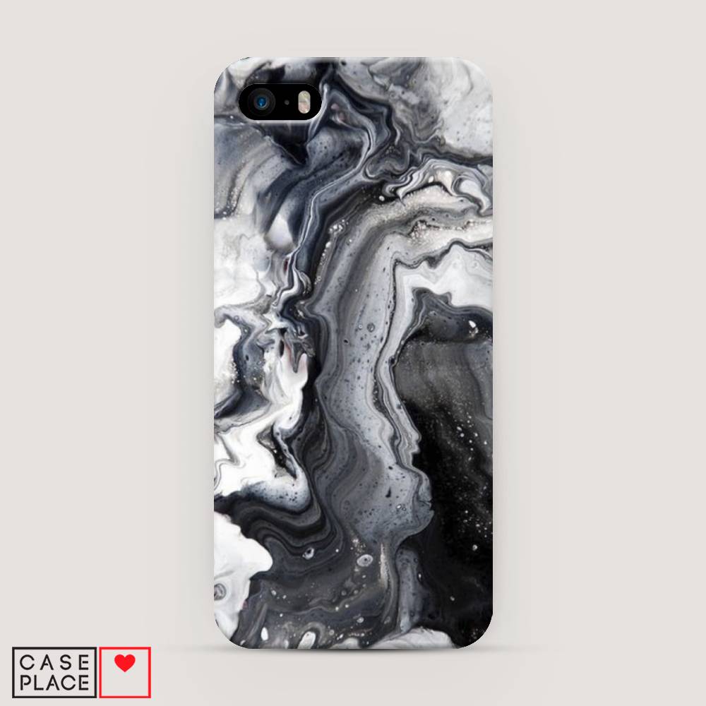 

Пластиковый чехол "Бело-черные сложные полосы" на Apple iPhone 5, 10320-2
