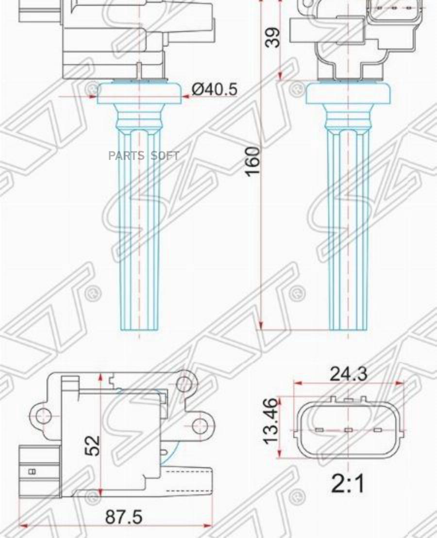 

SAT Катушка зажигания MITSUBISHI LANCER CS2A 1.5 00-/PAJERO IO H65W 1.6 99-01