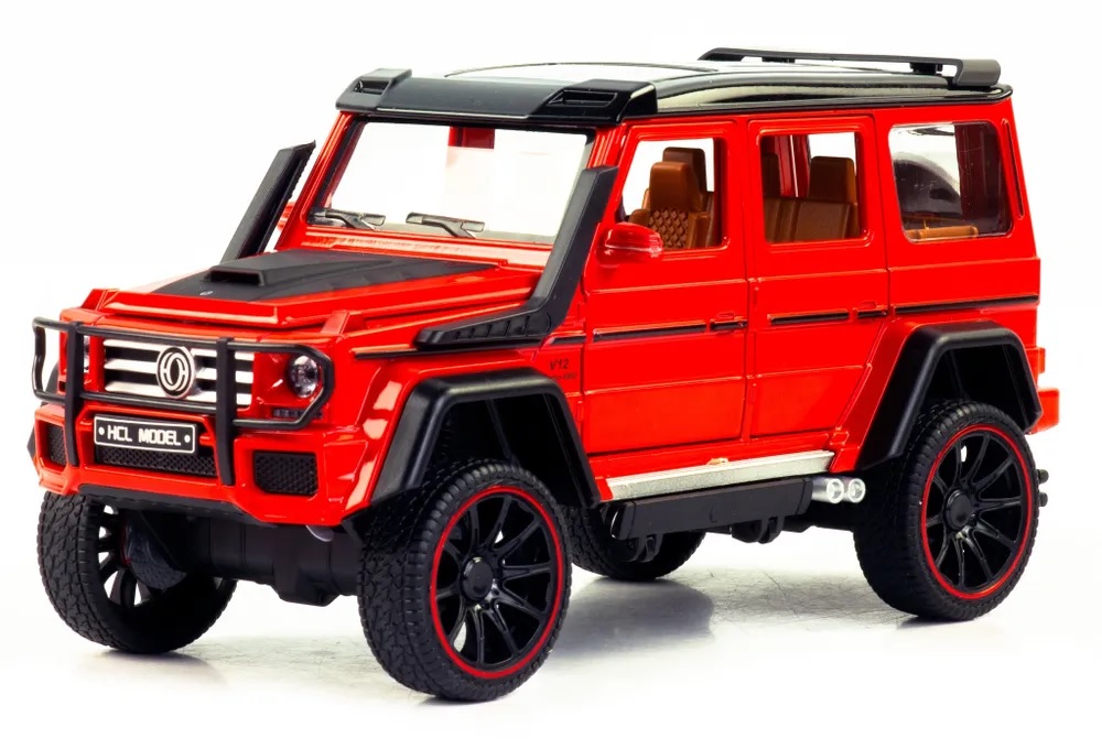 Машинка металическая HCL Mercedes-Benz G63, 22 см, звук, свет, вибрация, HCL908A, красный