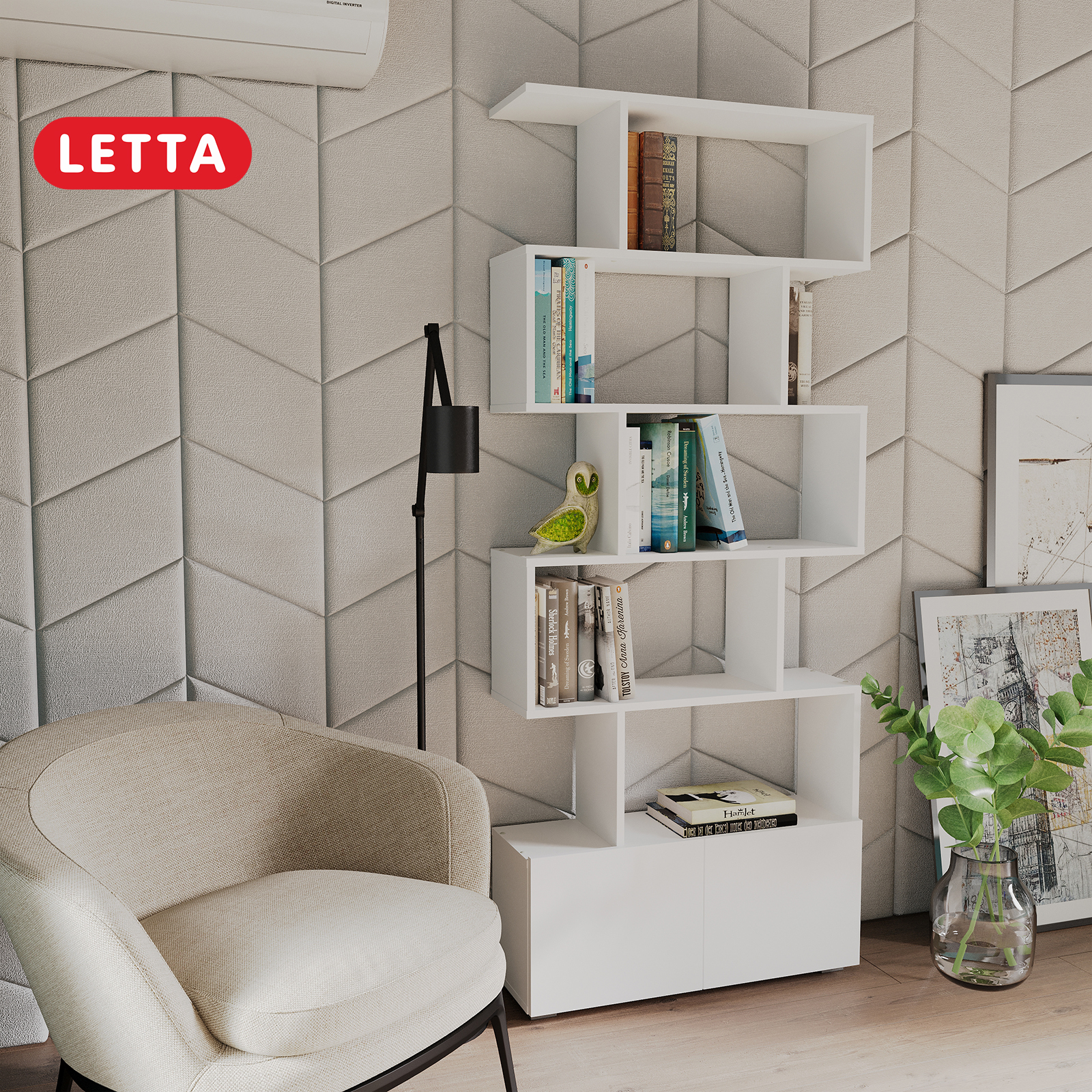 

Стеллаж-шкаф LETTA Белый