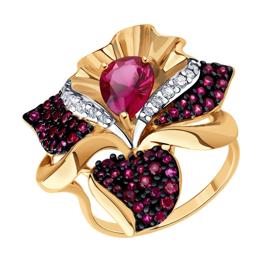 

Кольцо из серебра р.  SOKOLOV 84010036, корунд искусственный/фианит, 84010036