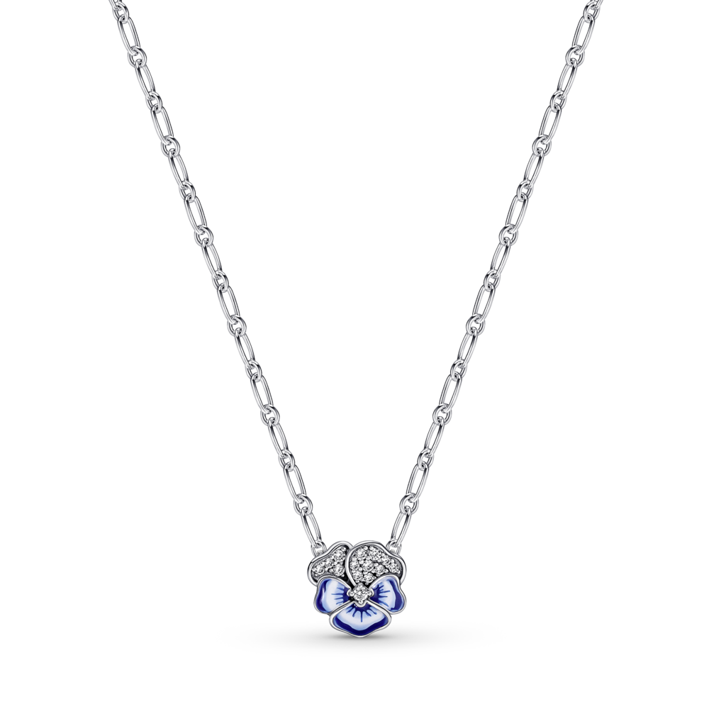 

Колье из серебра 50 см Pandora 390770C01, фианит\эмаль, 390770C01