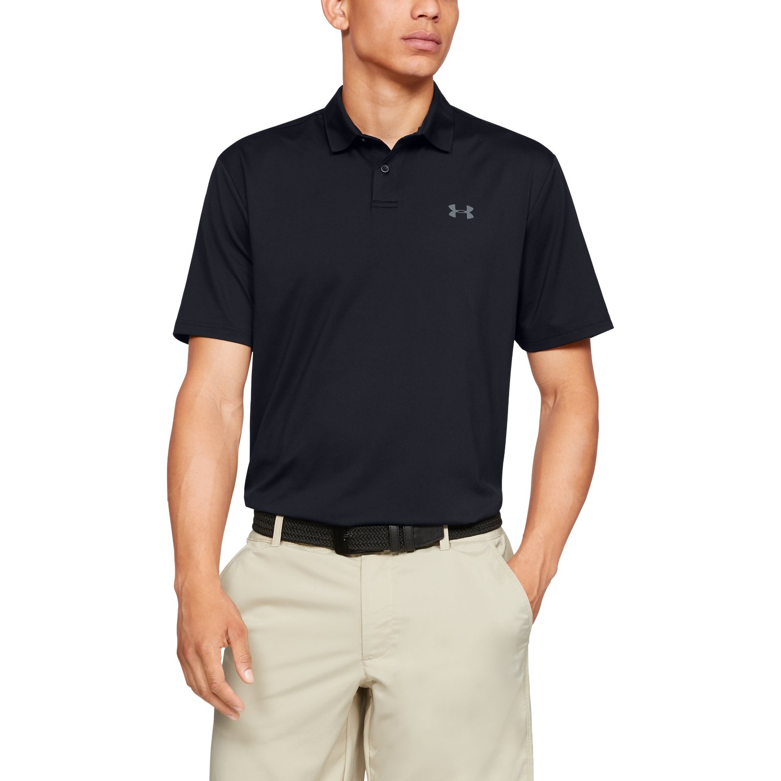 

Футболка-поло мужская 1342080-001 Under Armour черная 46-48 RU, 1342080-001