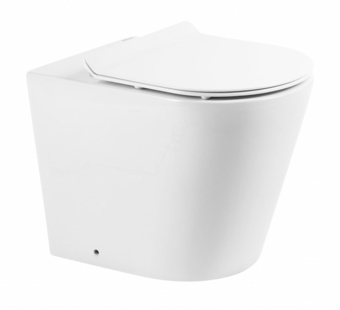 

Унитаз приставной безободковый BelBagno Flay-R BB1003CBR с крышкой BB2111SC микролифт, BelBagno Flay