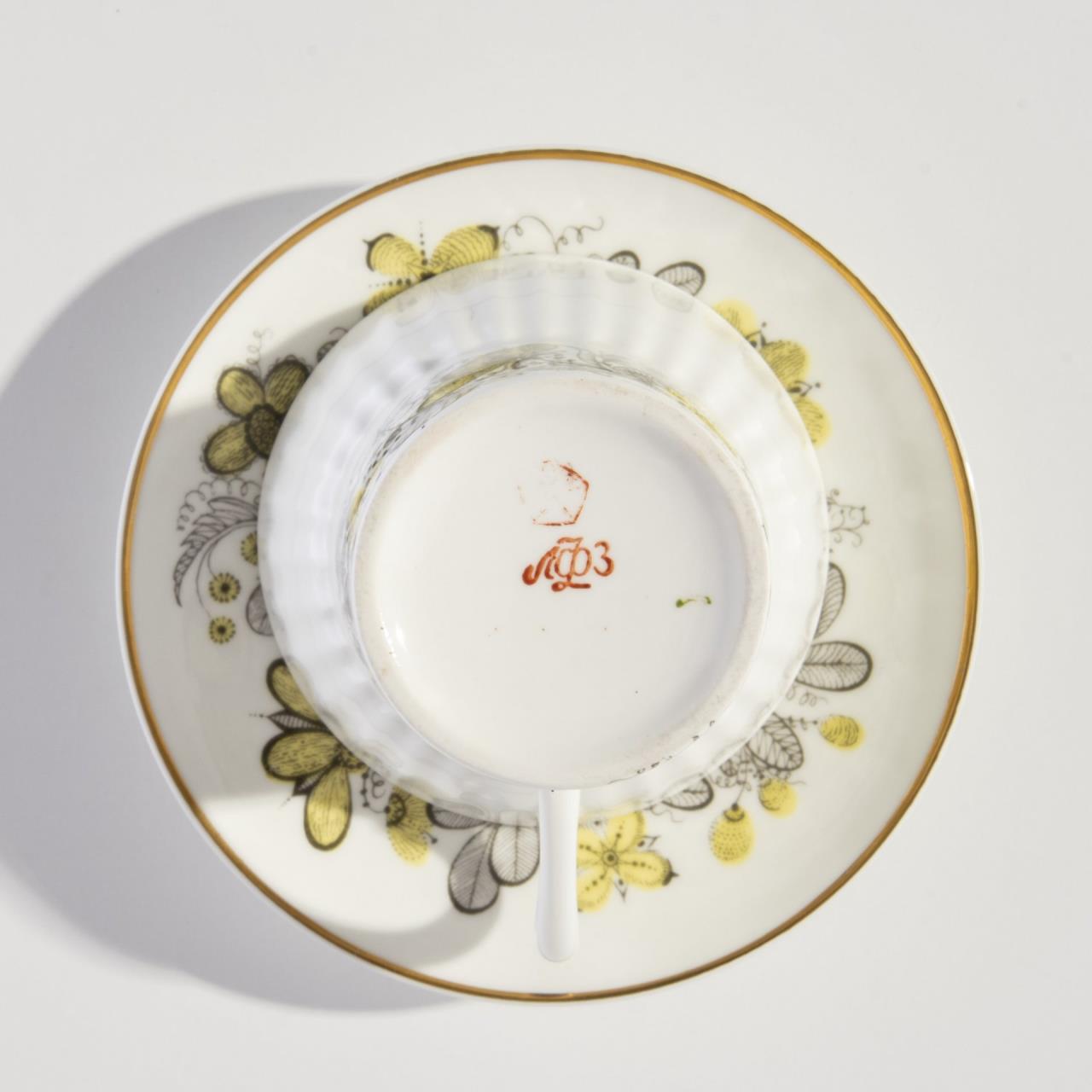 

Пара кофейная, фарфор, деколь, золочение, СССР, 1970-1990 гг., 374613