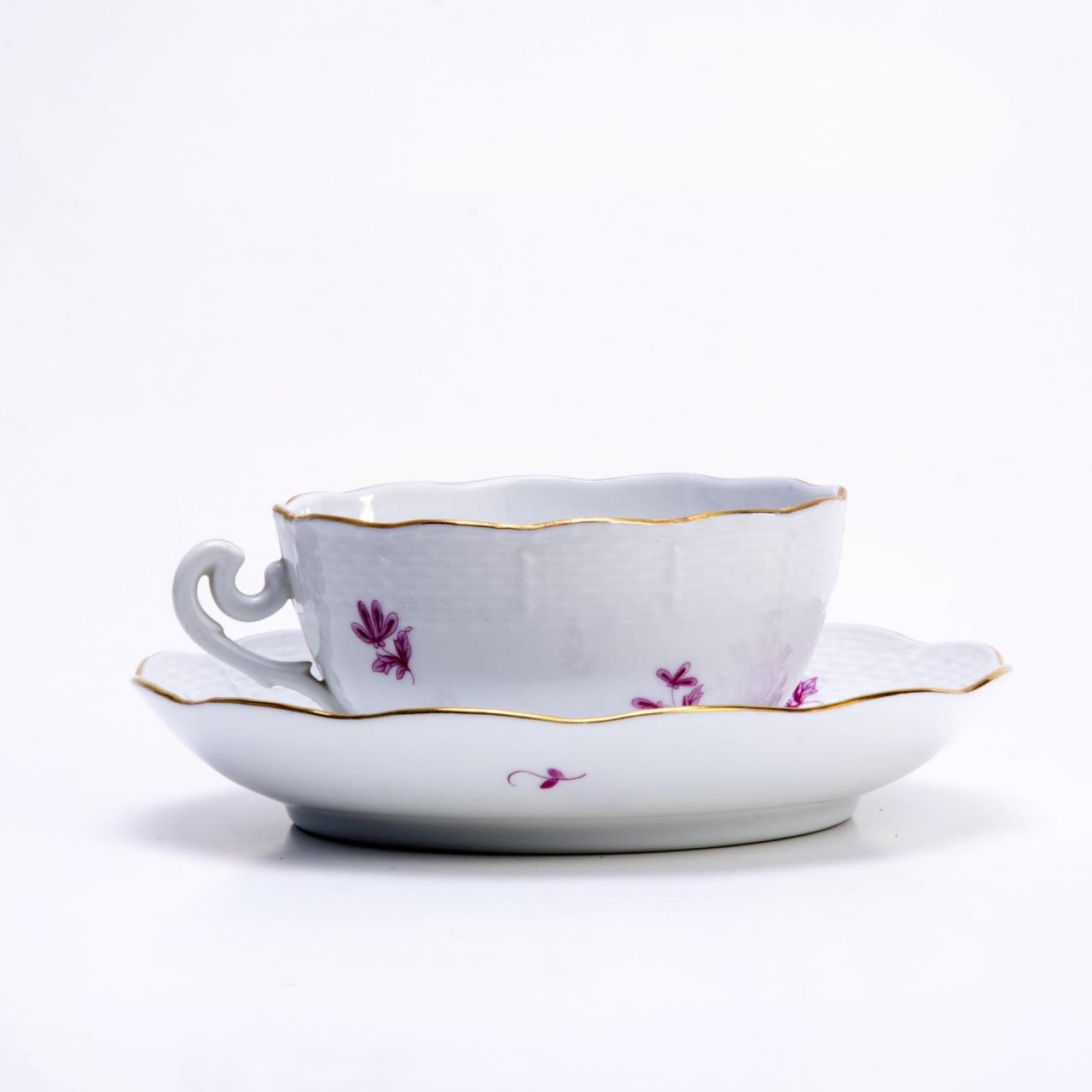 

Чайная пара, фарфор, роспись, мануфактура "Herend", Венгрия, 1960-1986 гг., 371024