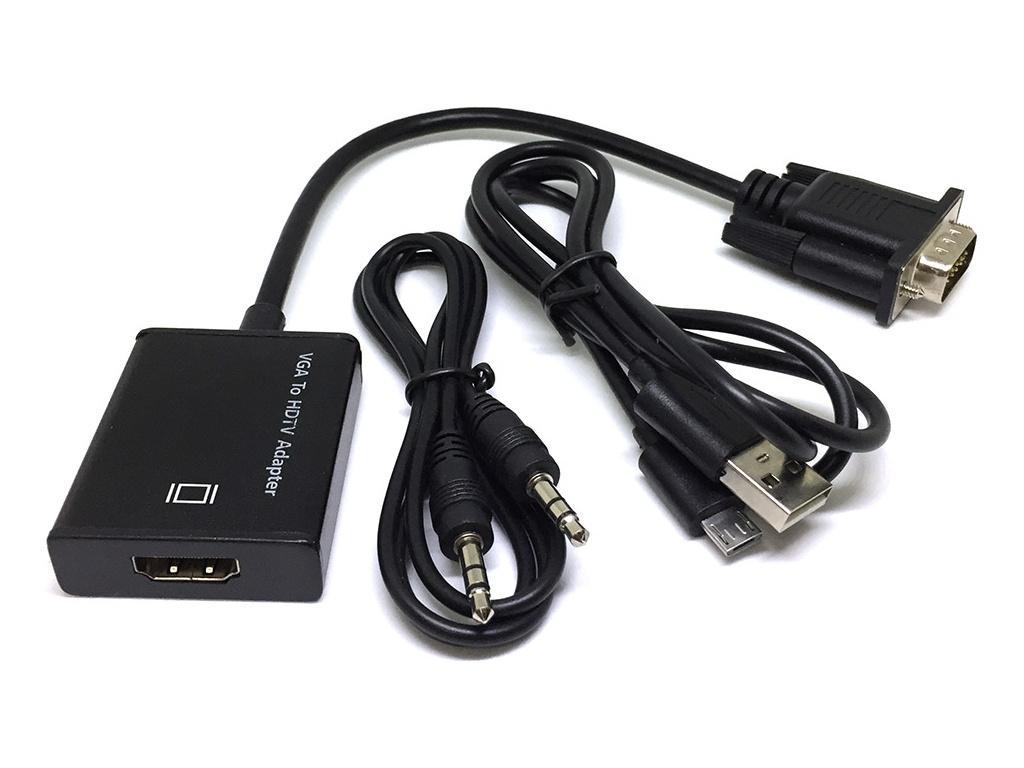 

Цифровой конвертер Espada VGA + Jack 3.5mm to HDMI HCV0201, Черный, HCV0201