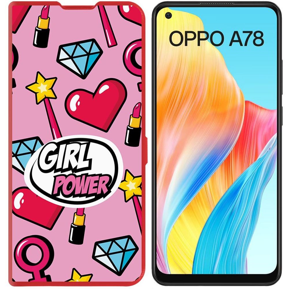 

Чехол-книжка Krutoff Eco Book для Oppo A78 4G Girl Power (красный)