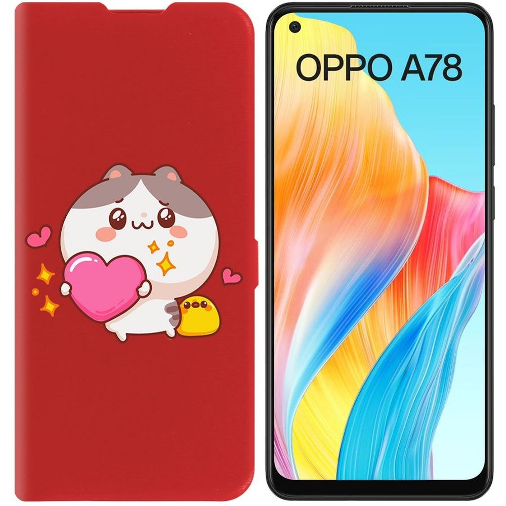

Чехол-книжка Krutoff Eco Book для Oppo A78 4G Сердце для тебя (красный)