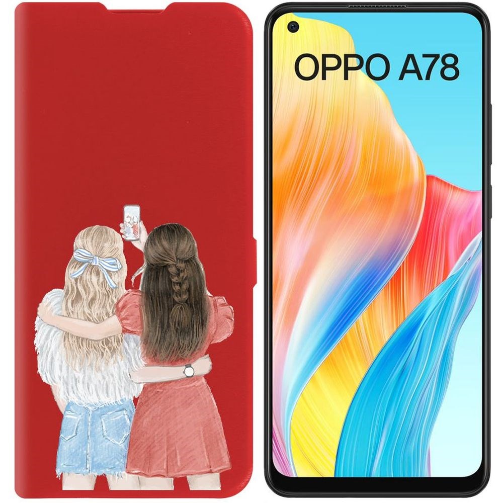 

Чехол-книжка Krutoff Eco Book для Oppo A78 4G Лучшие подруги (красный)