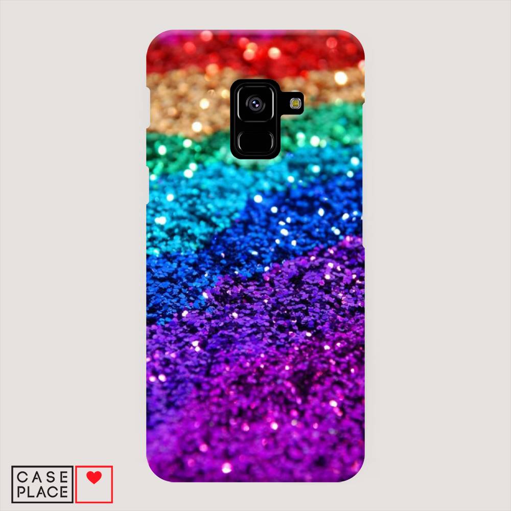 

Пластиковый чехол "Блестящая радуга рисунок" на Samsung Galaxy A8 2018, 25420-2
