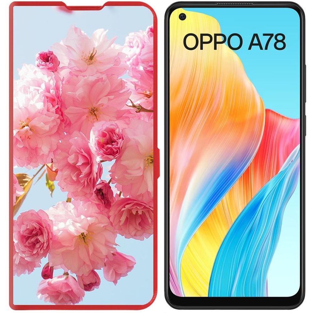 

Чехол-книжка Krutoff Eco Book для Oppo A78 4G Сакура (красный)