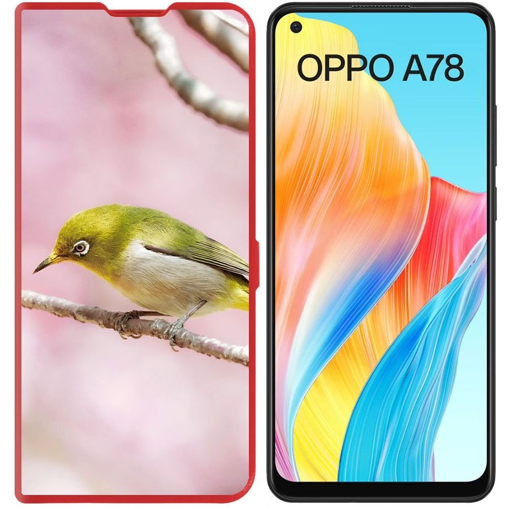

Чехол-книжка Krutoff Eco Book для Oppo A78 4G Японская белоглазка (красный)