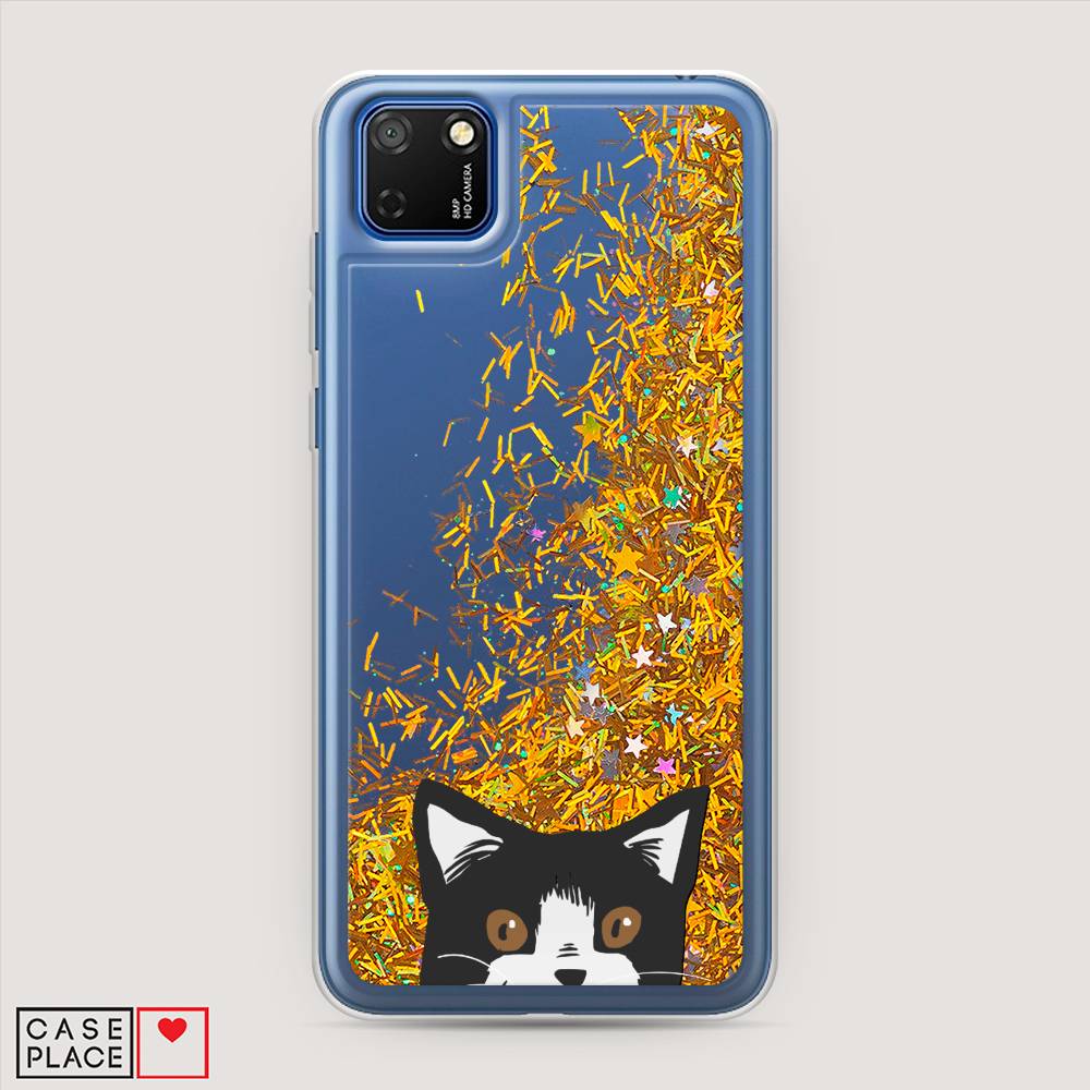 

Чехол Awog на Honor 9S "Подглядывающий кот", Черный, 6102690-1